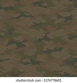 Seamless camouflage pattern. Khaki texture, vector illustration. Camo print background. Abstract military style backdrop