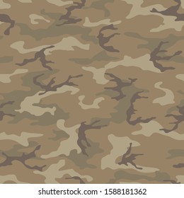 Seamless camouflage pattern. Khaki texture, vector illustration. Camo print background. Abstract military style backdrop