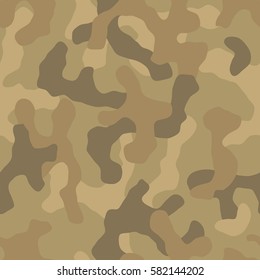 Seamless camouflage pattern. Khaki texture, vector illustration. Camo print background. Abstract military style backdrop