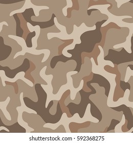Seamless camouflage pattern. Khaki texture, vector illustration. Camo print background. Abstract military style backdrop