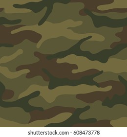 Seamless camouflage pattern. Khaki texture, vector illustration. Camo print background. Abstract military style backdrop