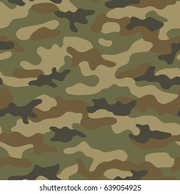 Seamless Camouflage Pattern Khaki Texture Vector Stock Vector (Royalty ...
