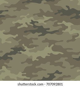 Seamless camouflage pattern. Khaki texture, vector illustration. Camo print background. Abstract military style backdrop