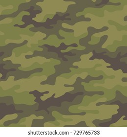 Seamless camouflage pattern. Khaki texture, vector illustration. Camo print background. Abstract military style backdrop