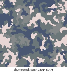 Seamless camouflage pattern. Light green texture, vector illustration. Camo print background. Abstract military style backdrop