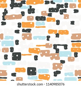 A seamless camouflage pattern made up of brick-like colored spots. 