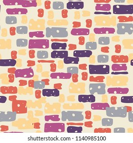 A seamless camouflage pattern made up of brick-like colored spots. 