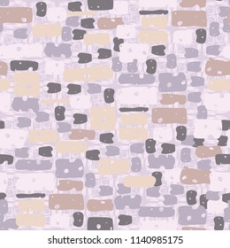 A seamless camouflage pattern made up of brick-like colored spots. The background of the picture is a texture made up of carelessly drawn crosses.