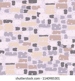 A seamless camouflage pattern made up of brick-like colored spots. The background of the picture is a texture composed of contour seven-pointed stars.