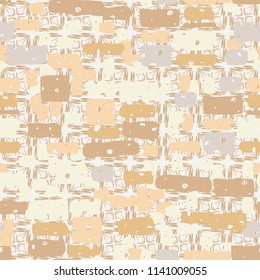 A seamless camouflage pattern made up of brick-like colored spots. The background of the picture is a texture made up of carelessly drawn crosses.