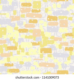 A seamless camouflage pattern made up of brick-like colored spots. The background of the picture is a texture made up of carelessly drawn crosses.
