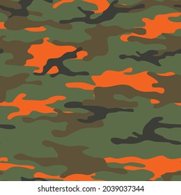 Seamless camouflage pattern made of spots. Print on fabric and textiles. Vector illustration.