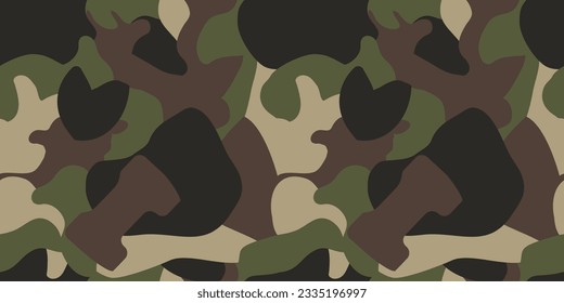 Seamless camouflage pattern for mainland terrain with four colors. Inserted game controller and heart shape. Military, camouflage, seamless. Vector