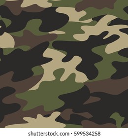Seamless Camouflage pattern military background. Green and brown colors Abstract pattern. Vector design EPS10