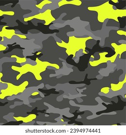 Seamless camouflage pattern. Military camo texture. Print on fabric on paper. Vector
