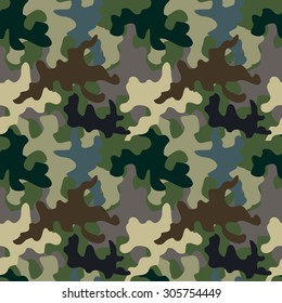 Seamless camouflage pattern. Military textile collection. Abstract vector background. Grey, green, brown on dark. Backgrounds & textures shop.