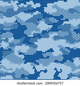 Seamless camouflage pattern. Military texture from hexagonal elements. Abstract camo. Print on fabric. Vector