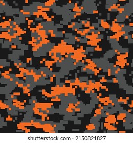 Seamless camouflage pattern. Military texture. Camo pixel modern digital. Print on fabric and clothes. Vector illustration.