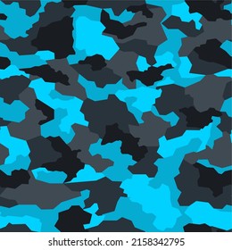 Seamless camouflage pattern. Military texture. Modern camo. Geometric background of spots. Print on fabric and textiles. Vector illustration