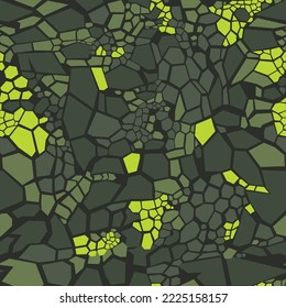 Seamless camouflage pattern modern. Geometric camo of figures. Endless geometric cartoon ornament. Print on fabric and clothing. Vector illustration