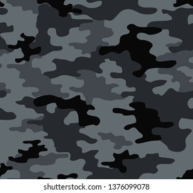 Seamless camouflage pattern. Modern. Gray and black.Texture. Print on fabric.Vector