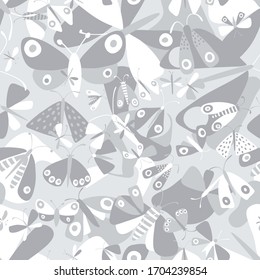 Seamless camouflage pattern with moths