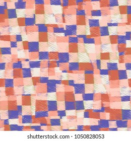 Seamless camouflage pattern from multi-colored embroidered patches. A unique texture for the most fashionable things.