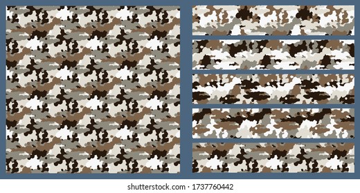 Seamless camouflage pattern.
If the pattern numbers match, it will seamlessly connect to other colors.
With swatch