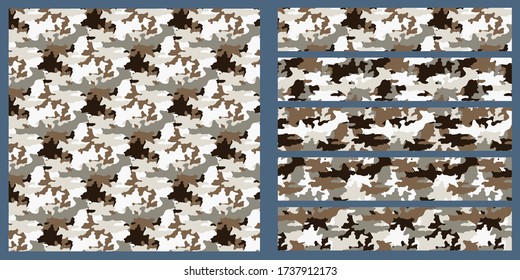 Seamless camouflage pattern.
If the pattern numbers match, it will seamlessly connect to other colors.
With swatch