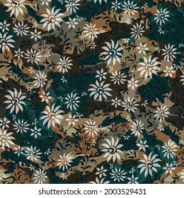 seamless camouflage pattern on flower