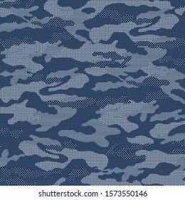 seamless camouflage pattern on navy