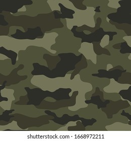 Patrón de camuflaje sin inconvenientes en el tejido. Fondo vectorial.
