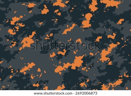 seamless camouflage pattern with orange black and grey color combination
