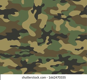 Diseño de camuflaje sin inconvenientes para los textiles impresos. Fondo forestal. Gráficos vectoriales.