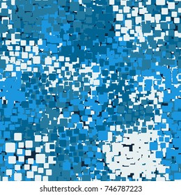 Seamless camouflage pattern. Recommended for 3D modeling, textiles and design. Made up of rounded squares gathered in groups. 