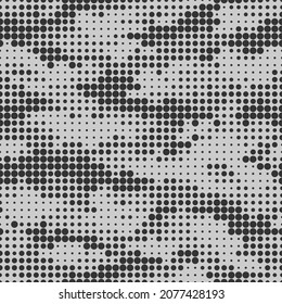 Patrón de camuflaje sin foco. Fondo de textura militar de camo punteado digital repetitivo. Resumen de adorno textil de tela moderna. Ilustración vectorial.