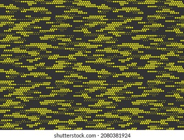 Seamless camouflage pattern. Repeating digital dotted hexagonal striped camo military texture background. Abstract modern fabric textile ornament. Vector illustration.