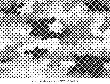 Seamless camouflage pattern. Repeating digital dotted striped camo military texture background. Abstract modern fabric textile ornament. Vector illustration.