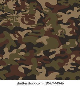 Seamless camouflage pattern. Repeating military clothing texture.