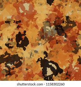 Seamless camouflage pattern of rusty hues. 