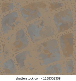 Seamless camouflage pattern of rusty hues. The painting is covered with a ramshackle net consisting of various slant lines.