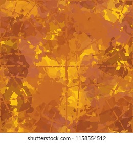 Seamless camouflage pattern of rusty hues.The picture is covered with a network of torn thin lines.