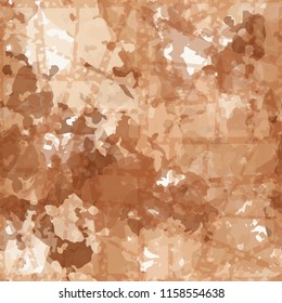 Seamless camouflage pattern of rusty hues. The picture is covered with thick perforated lines intersecting at different angles.