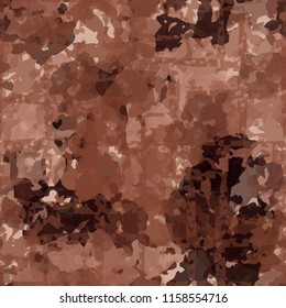 Seamless camouflage pattern of rusty hues. The pattern is covered by a network of lines of uneven thickness intersecting at right angles.
