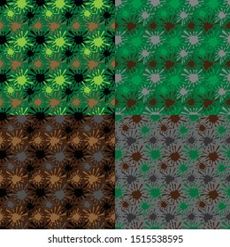 Seamless camouflage pattern with splatter paints texture. Editable with color grouped 