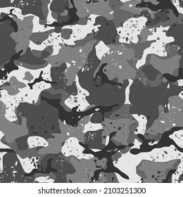 Seamless camouflage pattern of spots. Modern camo. Military texture. Print on fabric and clothing. Vector illustration