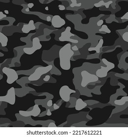 Seamless camouflage pattern of spots. Modern camo urban grey. An endless pattern of spots. Vector illustration