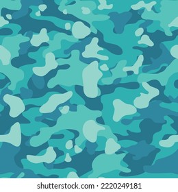 Seamless camouflage pattern of spots. Modern camo urban blue. An endless pattern of spots. Vector illustration