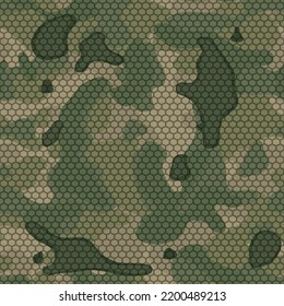 Patrón de camuflaje sin foco de puntos. Impresión sobre tela y ropa. Ilustración vectorial.