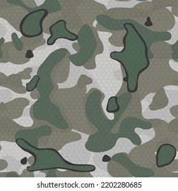 Seamless camouflage pattern of spots. Print on fabric and clothing. Vector illustration.